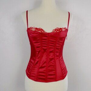 Victoria's Secret red satin lace up corset bustier top